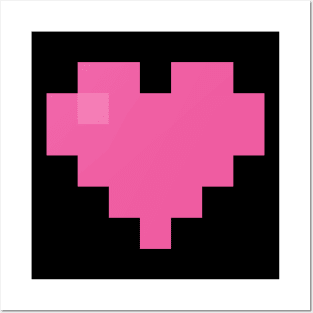 Simple Pink Pixel Heart Posters and Art